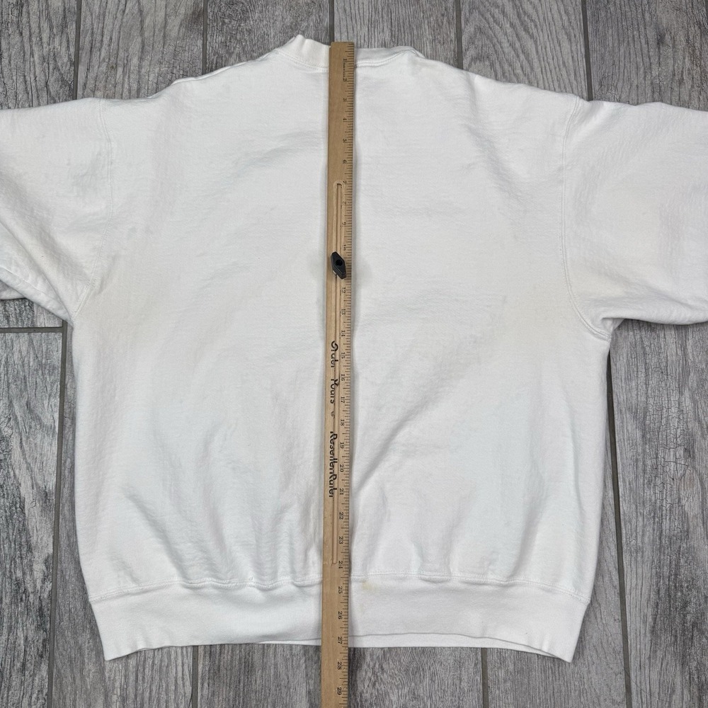 Vintage 90s Fruit Of The Loom Tweety Bird Looney Tunes Sweatshirt White Size XL - Picture 13 of 15